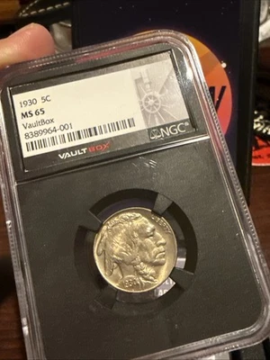 NGC - Buffalo Nickel - 5c - 1930 - MS -65 Lustrous And Crisp Strike! - Image 1 of 4