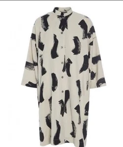 Bitte Kai Rand Tunic Dress Black Print on Vanilla Sz 2 (M/L) - Picture 1 of 12