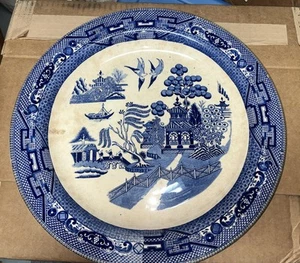 Vintage Buffalo Pottery, Blue Willow Plate- USA - Picture 1 of 5