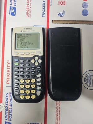 Texas Instruments TI-84 Plus Graphing Calculator Black w/ Cover New Batteries - Image 1 of 4