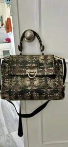 SALVATORE FERRAGAMO Sofia Python Print Shoulder Handbag Bag Leather - Picture 1 of 11