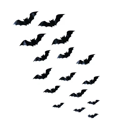  16 Pcs 3D Bat Addobbi Halloween Adesivi Per Pareti Parete Di Pipistrello - Image 1 of 4