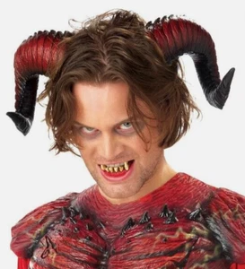 Cuernos de diablo demonio con dientes kit de accesorios para adultos - Imagen 1 de 1