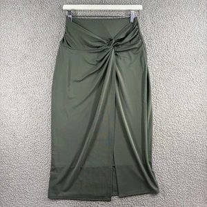 Mint Velvet Skirt Womens Size Small Khaki Green Rouched Ankle-Length Maxi - Picture 1 of 10