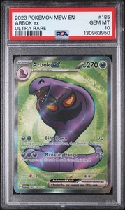 2023 Pokemon 151 Arbok EX Ultra Rare #185 PSA 10 - Picture 1 of 2