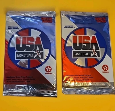 USA Basketball 1996 Skybox Texaco Basketball factory 2 sealed packs - Image 1 of 2