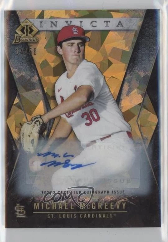 2021 Bowman Draft Invicta Gold Atomic Refractor /50 Michael McGreevy #BI-24 Auto - Image 1 of 2