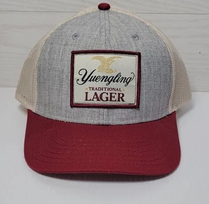 YUENGLING Beer Mesh Trucker Hat Cap Grey Maroon Beige Adjustable Snapback New - Picture 1 of 3
