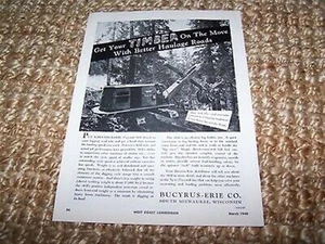c1948 vintage print ad Bucyrus Erie Co. excavator, shovel ~8X11.5 in. - Picture 1 of 1