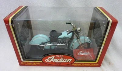 BLUE 1996 TOOTSIE TOY 3300 HARD BODY 1942 INDIAN 442 MOTORCYCLE 1/10th SCALE NIB - Image 1 of 4