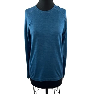 LULULEMON Mens Long Sleeve Performance Shirt Blue Crewneck Pullover Size S Small - Picture 1 of 7