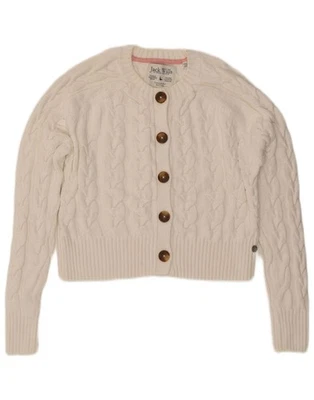 JACK WILLS Womens Crop Cardigan Sweater UK 6 XS White Cotton DD30 - Image 1 of 3