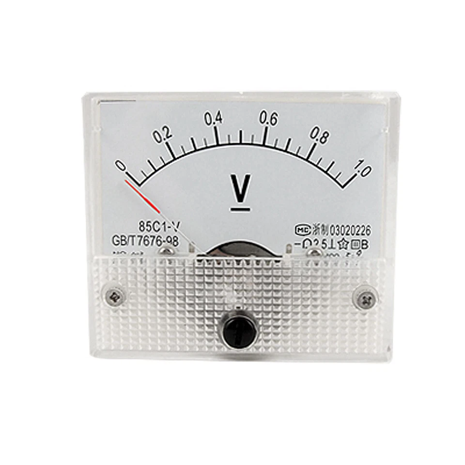 85C1 rechteckig Voltmeter Analog Spannungs Messgerät Strommesser DC 0-1V - Bild 1 von 1