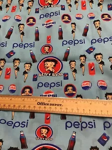 CUSTOM MADE...1 Yard  Betty Boop Pepsi Fabric 36” X 54”  Movies L - Picture 1 of 1