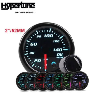 2'' 52mm Oil Pressure Gauge Meter & Sensor W/ 7 Color Car Digital LED 0-140 PSI - Image 1 of 4