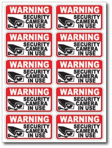 10pk VIDEO VIGILANCIA Seguridad Alarma antirrobo Calcomanía Advertencia Señales de advertencia - Imagen 1 de 4
