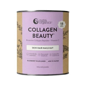 New Nutra Organics Collagen Beauty Skin Hair Nails Gut Blueberry Wildflower 225g - Picture 1 of 1
