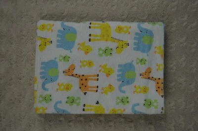 Carter's Giraffe Elephant Frog Baby Receiving Blanket Flannel Cotton Swaddle - Image 1 of 4