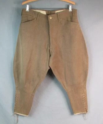 Vintage 1910s Wool Whipcord Riding Pants WWI Military Breeches Calvary Antique - Image 1 of 4