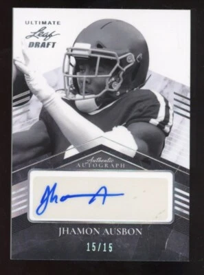 Jhamon Ausbon 2021 Leaf Ultimate Draft #PA-JA1 Serial #d 15/15 - Image 1 of 2