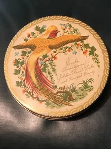 Vintage Berke Americana Fruit Cake Tin Container with Gold Pheasant and Flowers - Picture 1 of 1