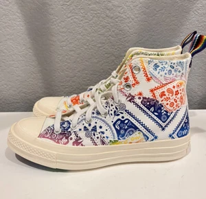 NEW Converse Chuck Taylor 70 Hi Top Unity Pride Mens 6, Womens 8 Bandana Print - Picture 1 of 9