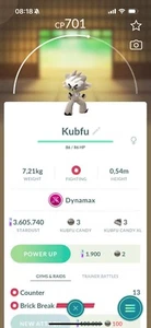 Pokémon Go Dynamax Kubfu | Mini P T C has 20K Dust - Picture 1 of 1