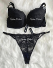Ann Summers Sexy Lace New Padded Push Up Plunge Bra & String Black 30A~44G
