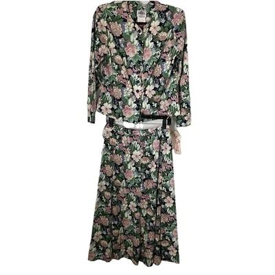 Conjunto de 12 faldas florales vintage Lanz Originals para mujer Cottagecore Country NUEVO Foto 1 de 4