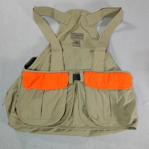 Vintage L.L. Bean Hunting Vest Mens Large Beige Game Bag Pockets Outdoor Fish - Picture 1 of 12