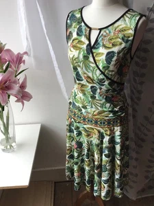 Heine Botanical Print Dress Stretch Size 12 Excellent Condition - Picture 1 of 6