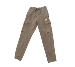 Nike Sportswear Club Fleece Joggers Big Kids Youth Boys Cargo Pants Sz M Tan Bro - Picture 1 of 5