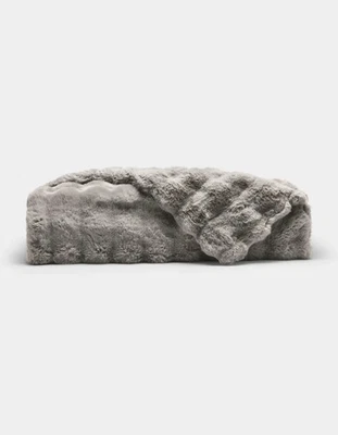 Cozy Earth Bubble Cuddle Blanket - Faux Fur Ultra-Soft Luxury 80” x 60” Light Gr - Image 1 of 4