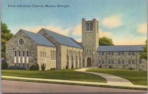 Postal MACON, Georgia "Primera Iglesia Cristiana" Street View / Lino Tichnor - Imagen 1 de 2