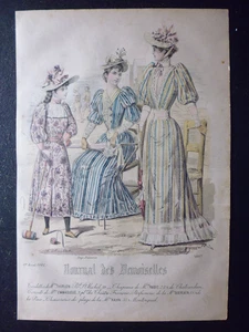 Gravures mode: journal des demoiselles de 1892...modèles Mme Thirion N° 4897 - Picture 1 of 6