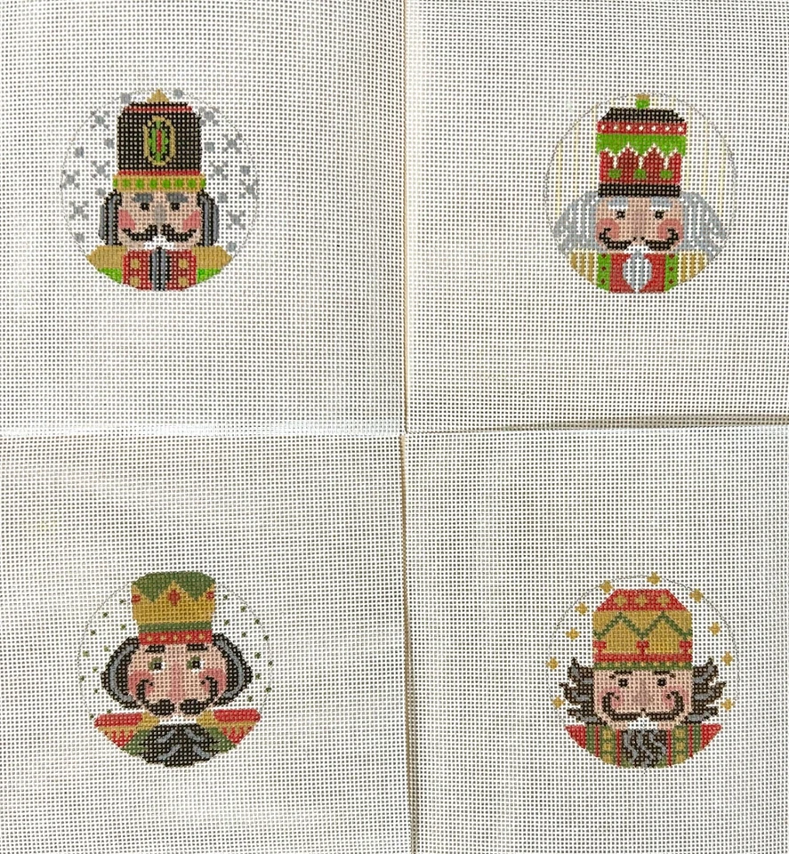 SET OF 4 MINI NUTCRACKERS HAND PAINTED 18CT NEEDLEPOINT CANVASES - Image 1 of 1