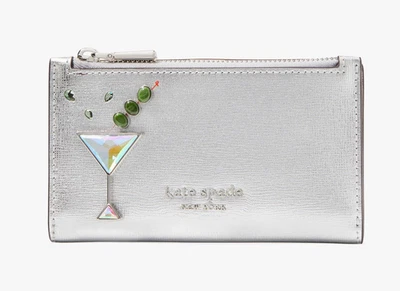 Cartera Kate Spade Shaken No Agitada Adornada Metálica Pequeña Delgada Doble Plegable Nueva con Etiquetas Foto 1 de 4