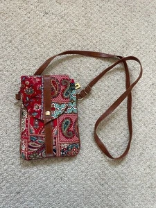 Red paisley patterned small shoulder bag adjustable strap - Picture 1 of 3