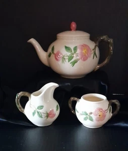 Tetera y crema Franciscan Earthenware Desert Rose y marca de TV de azúcar EE. UU. - Imagen 1 de 9