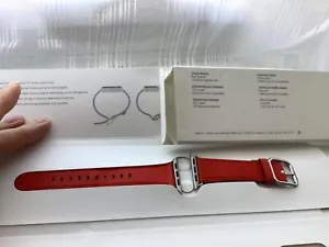 Apple Watch Strap Genuine authentic Red LEATHER APPLE size 38” Boxed In Box - Picture 1 of 10
