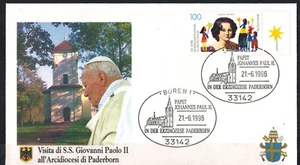1996-Fdc 1°Jour**Vatican-Pape J.P.II-Visite à Paderborn-Mission-Yv.DE.1666 - Imagen 1 de 1