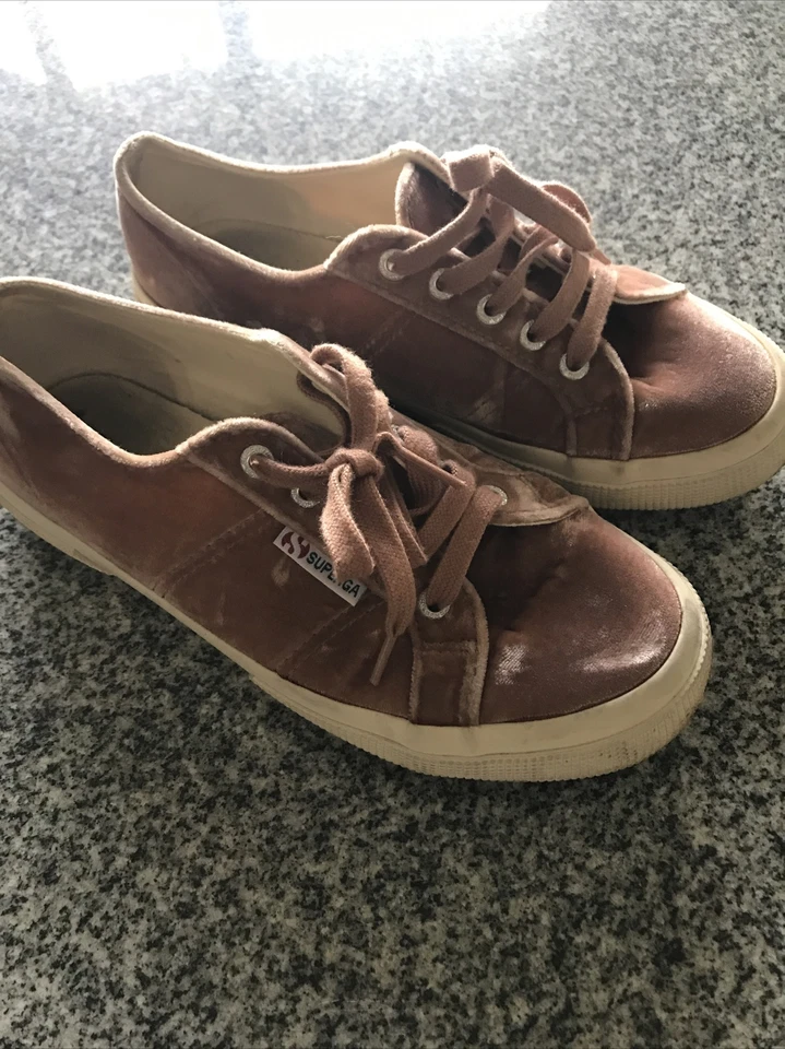 Superga кроссовки розовый персик лосось бархат 38 sport плоские шнурки - Изображение 1 из 4