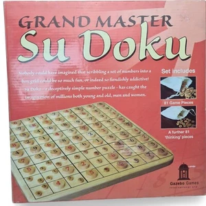 Grand Master Sudoku by Gazebo Games Wooden Large Board - Unused - Picture 1 of 9