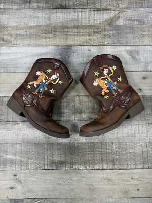Sapatos Toy Story meninos jovens criança 12 marrom Disney Pixar botas de caubói amadeiradas - Imagem 1 de 4