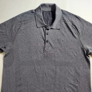 Lululemon Poloshirt Herren Größe L Kurzarm Grau Athletic Fit Stretch - Bild 1 von 12