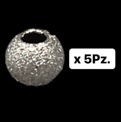 5 Sfere rondelle perle raccordo distanziatrici in argento 925 glitterate Lar.3mm - Immagine 1 di 4