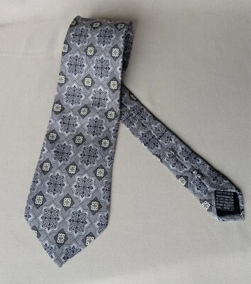 Corbata de seda Versace Classic V2 vintage gris diseño geométrico hecha en Italia Foto 1 de 4