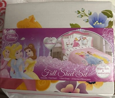 New Disney Princess  Microfiber Full sheet Set Super Soft - Image 1 of 4