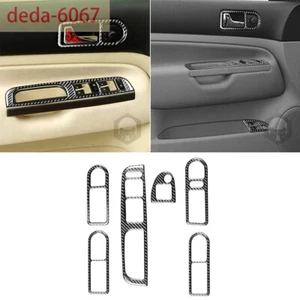 6Pcs Carbon Fiber Interior Door Panel Window Lift Trim For VW Golf MK4 1999-2004 - Picture 1 of 10