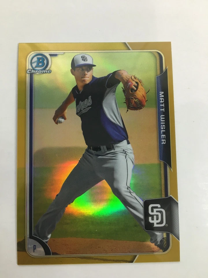 F71449  2015 Bowman Chrome Prospects Gold Refractors Matt Wisler/50 PADRES - Image 1 of 1